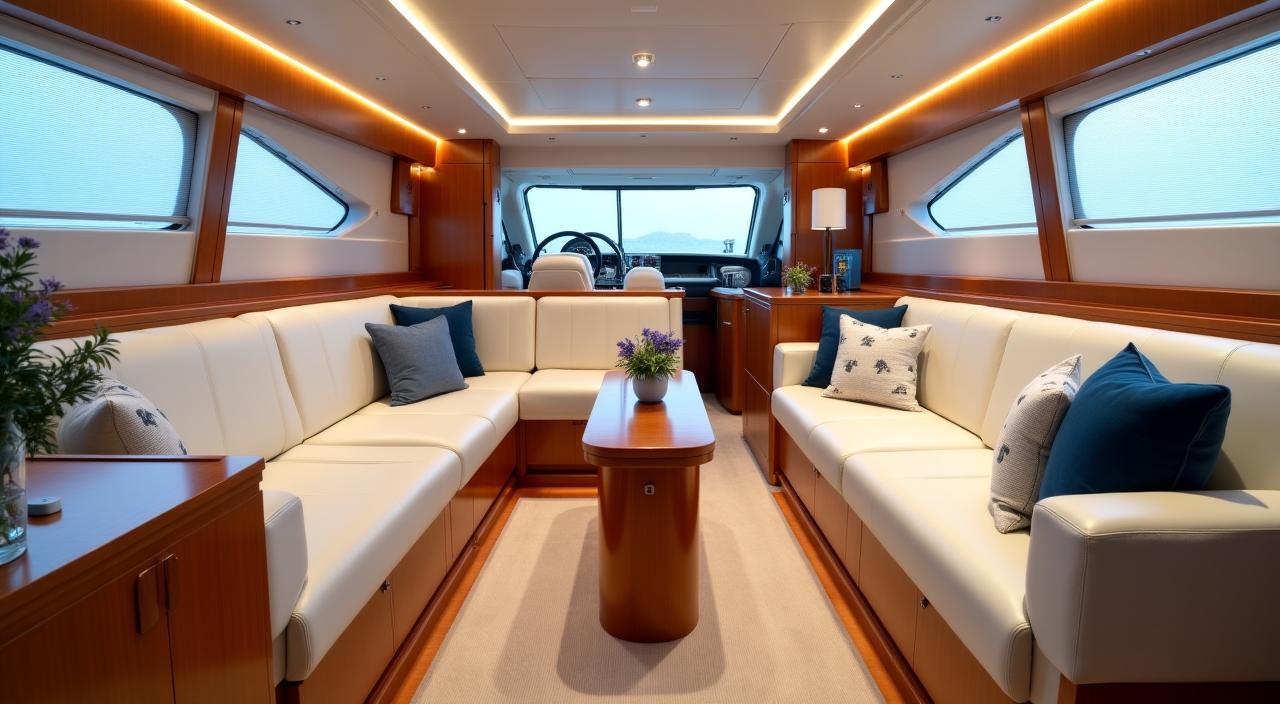 Interni di lusso di uno yacht personalizzato